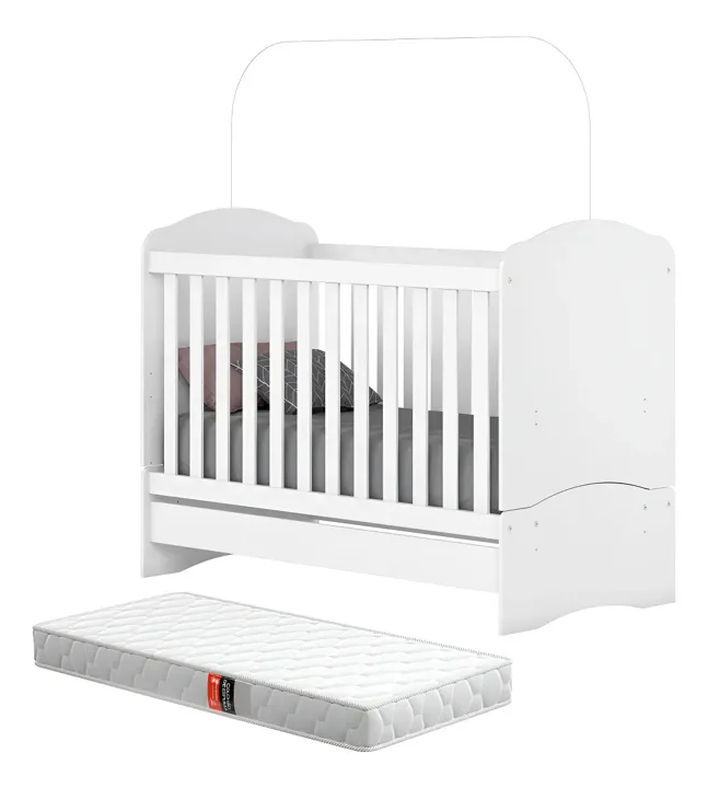 Berço montessoriano Henn com colchão e grade removível