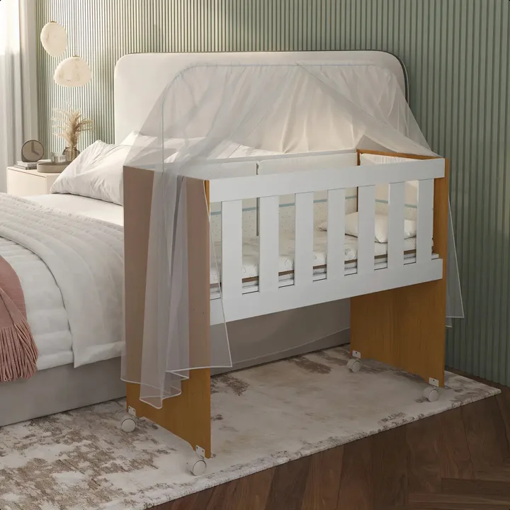 Mini berço multifuncional MD Munhoz Pérola, com colchão