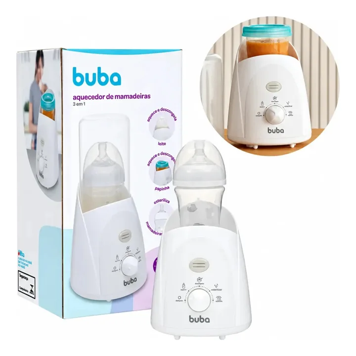 Aquecedor e esterilizador de mamadeira Buba